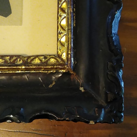 Old Antique Frame with Gentleman Silhouette - Picture 8 of 16